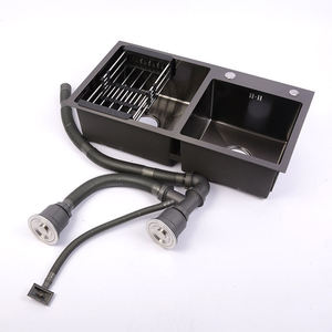 Évier de cuisine encastré artisanal moderne en acier inoxydable, double vasque en acier inoxydable épaissi de grande capacité - Product Image 6