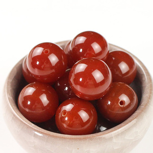 <b>Red</b> Agate Loose Beads 16mm Round Spacer Beads For <b>Bracelet</b> Making Stone Jewelry Accessories - Product Image 1