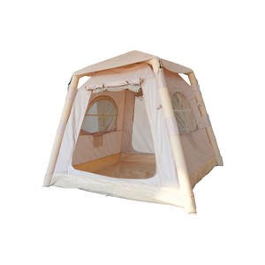Carpa de Camping Inflable de Apertura Rápida, 4.6 Metros Cuadrados, Portátil, Plegable, Impermeable, Doble Capa, Color Beige Verde - Product Image 1