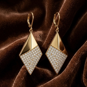 Bulk Supply Custom Ball <b>Leverback</b> Dangle <b>Earrings</b> Antique Bronze Plated Stainless Steel Paved Zircon Geometric Vintage - Product Image 3