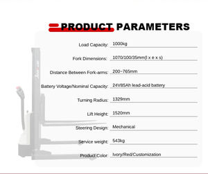 Alat angkut elektrik baterai asam timbal 3m tinggi pengangkat 1000kg dengan Outrigger - Product Image 6