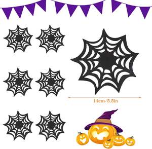 Posavasos de Halloween con Diseño de Telaraña Negra, Antideslizantes, Resistentes al Calor, para Mesa, Cocina y Hogar - Product Image 3