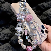 Lujoso Colgante de Mariposa Roja con Diamantes de Imitación, Correa para Teléfono con Cuentas de Cristal de Alta Calidad, Estilo Y2K, Joyería Tecnológica, Cordón de Regalo