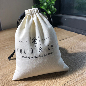 Eco Friendly Luxury Custom Logo Printed Soap Pouch Gift <b>Candle</b> Cotton Linen Drawstring Bag - Product Image 5