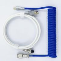 Connecteur d'aviateur coloré GX16 USB C vers un câble USB C câble enroulé pour clavier mécanique