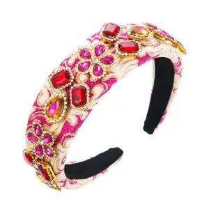 Genya – bandeaux baroques en cristal strass pour femmes, bandeau brodé, accessoires de cheveux exquis
