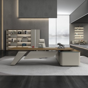 Mesa de oficina de <span class=keywords><strong>director</strong></span> en forma de I de lujo de gama alta elegante minimalista Mdf Manager Office E1 Mdf Solutions Desk Office Executive Desk - Product Image 4