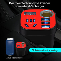 Cargador de Coche con 8 Puertos, Salida de CC 12V y CA 220V, Resistente al Agua, Doble USB, Encendedor de Cigarrillos, Convertidor de CA, Adaptador para Vehículo