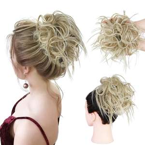 HMD Chignon désordonné, pièce de cheveux, extension de cheveux, queue de cheval avec élastique, extensions de chignon, postiche en cheveux synthétiques - Product Image 1