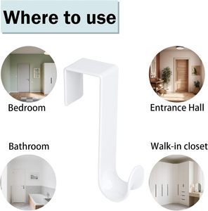 Manufacturer's Over-the-Door Storage Rack With <b>Hooks</b> Plastic Towel and Coat Rack With Storage Basket Nail-Free - Product Image 6