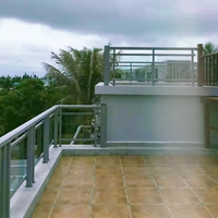 Aluminium résistant aux intempéries Double verre fixe Balcon Salle de bain Garde-corps en verre trempé Sécurité résidentielle pour extérieur intérieur