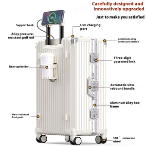 <span class=keywords><strong>Valise</strong></span> PC à roulettes multifonctionnelle de grande capacité 20 24 26 pouces <span class=keywords><strong>valise</strong></span> durable 4 roues pour hommes femmes étudiants bagages - Product Image 2