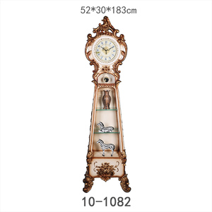 Orologio a Pendolo da Terra Decorativo in Resina Stile Antico Classico con Mensola - Product Image 1