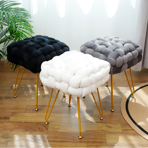 Pouf de rangement moderne <span class=keywords><strong>en</strong></span> velours capitonné français, multifonctionnel pour appartement, chambre à coucher, hôtel, canapé ottoman - Product Image 1