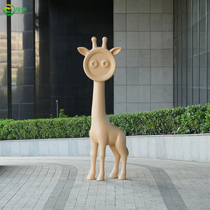 Sculpture de <span class=keywords><strong>girafe</strong></span> personnalisée en résine écologique et fibre de verre, décoration de jardin extérieure moderne et de grande taille, dessin animé, fabrication sur mesure - Product Image 2