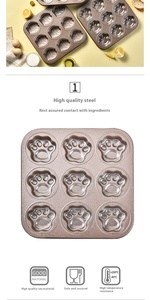 Plats de cuisson en acier <span class=keywords><strong>au</strong></span> carbone antiadhésifs de forme personnalisée moules de cuisson à 9 cavités pour gâteau plaque à biscuits four de cuisine plateau d'ustensiles de cuisson - Product Image 3