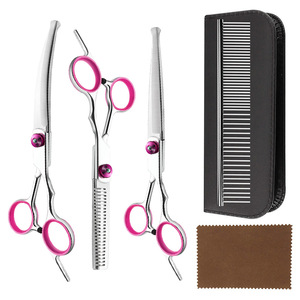 Pet Grooming Scissors Set Stainless Steel Thinning Shears Curved Straight For Cat Dog Trim Multifunctional Grooming Tools - Product Image 4