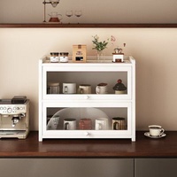 Meuble de rangement à trois niveaux en bambou pour cuisine et cosmétiques