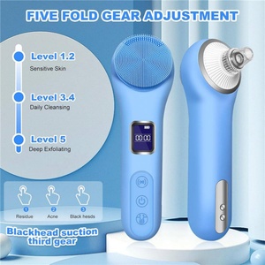 Soft Waterproof Cleansing Brush Lcd Rechargeable for Exfoliating Skin Facial Face Scrubber Exfoliator With Lcd <b>Screen</b> Device - Product Image 3