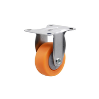 Usine personnalisée en gros, tige filetée légère orange, roue de roulette de meubles en nylon pour étagère à fleurs, roulette de refroidisseur d'air
