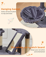 Arbre à chat en sisal durable de 38,5 pouces, tour pour chats d'intérieur et chatons, avec condo luxueux, paniers réglables et emballage en carton