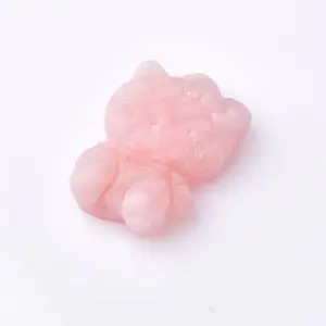 Lindo pequeño colgante de Hello Kitty cristal de cuarzo rosa natural de alta calidad para la venta