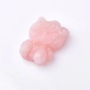 Carino piccolo ciondolo gattino naturale rosa cristallo di quarzo di alta qualità per la vendita - Product Image 1
