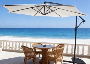Sombrilla de jardín <span class=keywords><strong>para</strong></span> patio al por mayor con poste de acero con recubrimiento en polvo y dosel de poliéster <span class=keywords><strong>para</strong></span> uso en cabaña de playa y patio - Product Image 6