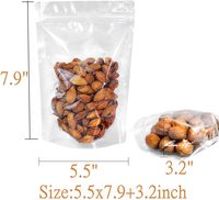 Sacs autoportants en plastique transparent emballage de collation de noix alimentaires pochette refermable Ziplock Doy