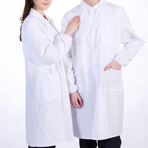Tissus d'hôpitaux pour un usage prolongé à manches longues en poly coton manteau de laboratoire Durable manteau médical blanc unisexe manteaux de laboratoire uniforme - Product Image 1