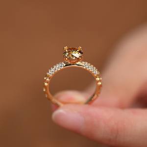 Anillos de Plata de Ley 925 con Moissanita de 1 Quilate, Estilo Princesa Bella, Chapados en Oro K, Diseño Italiano, Anillos de Moissanita de Colores - Product Image 6