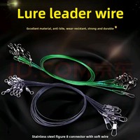 Nouvel arrivage : Ligne de pêche anti-morsure en acier haute teneur en carbone, haute résistance, avec connecteur à émerillon, 10cm, 15cm, 20cm, 25cm, 30cm