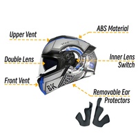 Nouveau produit phare Casque de moto rabattable en ABS avec double visière - Production directe d'usine OEM/ODM pris en charge