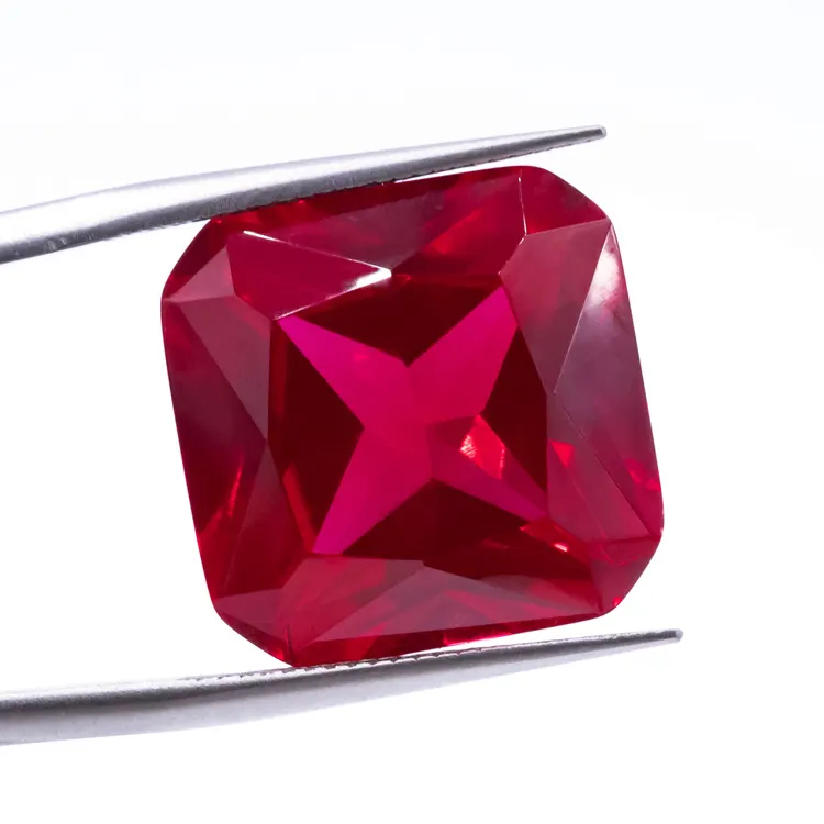 Redleaf Jewelry hot sale precious Loose Gemstone 5# red Corundum OCT square corner cut Gemstone Ruby