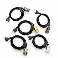 E14 support de lampe en cuivre antique Edison rétro en laiton électroplaqué petite mèche à vis prise avec interrupteur prise ue cordon d'alimentation