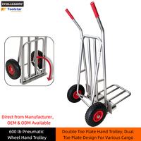 Chariot à plateforme industriel robuste à roues pneumatiques avec roulements à billes et double plaque de guidage pour la manutention des matériaux