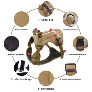 Arnés Táctico Resistente <span class=keywords><strong>para</strong></span> Perros, <span class=keywords><strong>Chaleco</strong></span> de Entrenamiento Reflectante de Poliéster <span class=keywords><strong>para</strong></span> Dobermans y Razas Grandes - Product Image 3