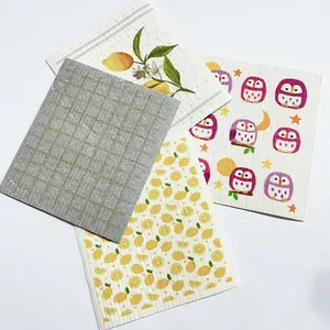 Eco Friendly Reusable Sustainable Biodegradable Cellulose Sponge Cleaning Cloths for Kitchen Dish Rags Washing