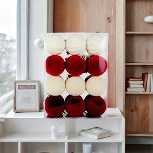 Venta caliente de plástico de alta calidad de terciopelo Simple planta <span class=keywords><strong>Bola</strong></span> de terciopelo adornos de Navidad <span class=keywords><strong>Bola</strong></span> Natal adornos Set 24 - Product Image 5