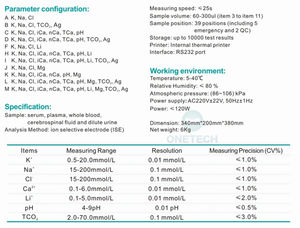 Analyseur d'électrolytes ONETECH Na K Cl Ca pH Li Mg TCO2 <span class=keywords><strong>AG</strong></span> ISE BE08 - Product Image 4