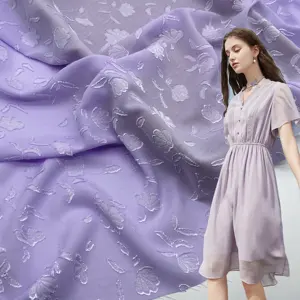 Xitong текстильные поставщики 100% полиэстер SPH стрейчевая ткань шифон с застежкой оптовая продажа жаккардовый шифон для платья