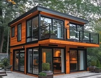 Maison préfabriquée modulaire en acier facile à assembler, gain de place, pour bureaux mobiles et hôtels en zones isolées