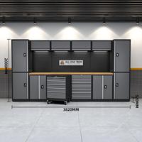 Livraison rapide, poste de travail multifonctionnel pour garage et atelier, armoire à outils robuste, plan de travail avec système de verrouillage à 3 points, plateau en bois