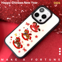 Étui magnétique pour iPhone 17/17 Pro/17 Pro Max/16/16 Pro/16 Pro Max avec bordure noire dorée et doublure floquée