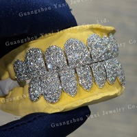 Grilles dentaires Hip Hop personnalisées en usine, motif Galaxie Étoilée, en Argent S925, Moissanite VVS taille brillant, certifiées par un tiers, unisexe