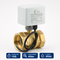 Vanne à boisseau sphérique motorisée en laiton DN50 PN16 3 fils 2 commandes avec retour d'information actif AC24V AC110V AC220V pour système de chauffage solaire de l'eau