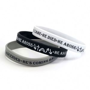 Pulseras de Silicona con Frases Inspiradoras de la Biblia, Brazaletes de Goma con Creencias Religiosas para Eventos, Fiestas, Promociones, Logotipo Personalizado - Product Image 4