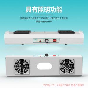 Ventilateur ionique Bakon BK5800 à double tête, portée 600 mm, éliminateur d'électricité statique pour salle blanche - Product Image 4
