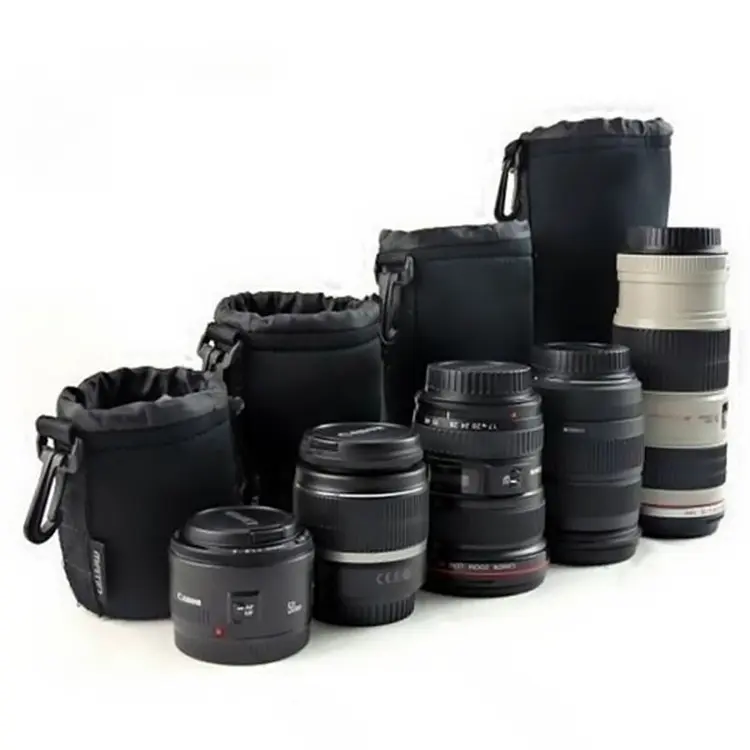 Camera Neoprene DSLR Lens Soft Pouch Protector Case Bag For Canon Nikon Sony camera S M L XL