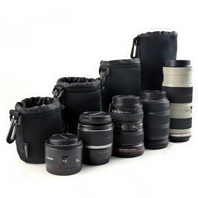 Camera Neoprene DSLR Lens Soft Pouch Protector Case Bag for Canon Nikon Sony Camera S M L XL